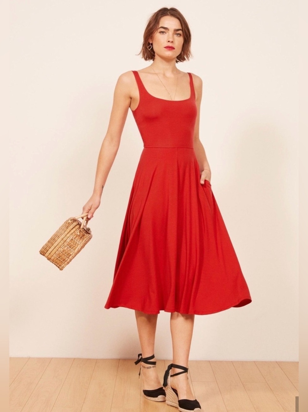 Reformation Red Rou Knit Dress